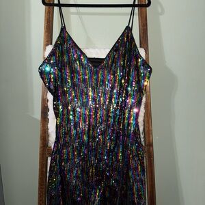 Nasty Gal Multicolor Sequin Party Dress